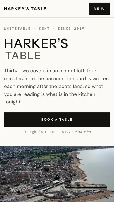 Harker's Table. Restaurant · Whitstable, Kent
