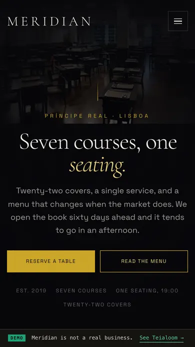 Meridian. Restaurant · Lisbon